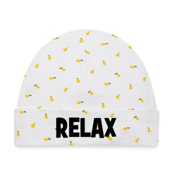 Relax - Baby Premium Organic Mütze - Weiß/Zitronengelb - Vorne