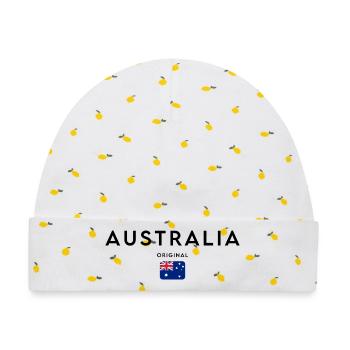 Australische Flagge, Australischer Stolz - Baby Premium Organic Mütze - Weiß/Zitronengelb - Vorne