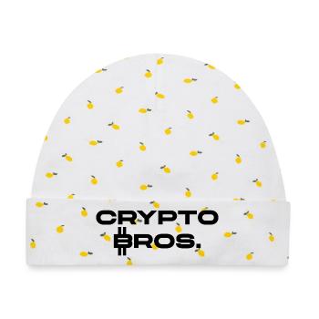 Crypto Bros. - Baby Premium Organic Mütze - Weiß/Zitronengelb - Vorne