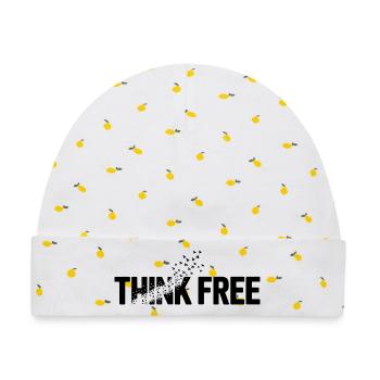 Think Free - Baby Premium Organic Mütze - Weiß/Zitronengelb - Vorne