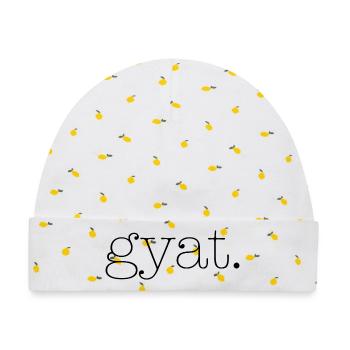 Gyat - Baby Premium Organic Mütze - Weiß/Zitronengelb - Vorne