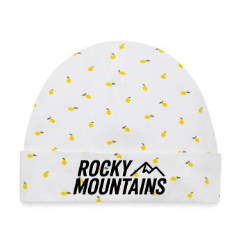 Rocky Mountains - Souvenir-Design - Baby Premium Organic Mütze - Weiß/Zitronengelb - Vorne