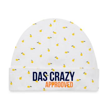 GIUDAN Jugendwort 25 Collection DAS CRAZY APPROVED - Baby Premium Organic Mütze - Weiß/Zitronengelb - Vorne