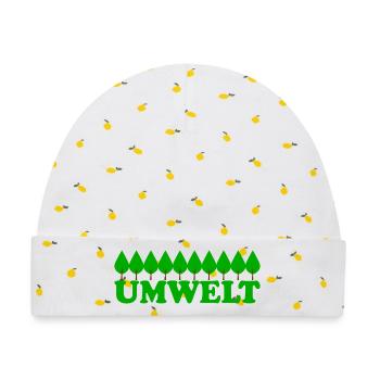 UMWELT - Baby Premium Organic Mütze - Weiß/Zitronengelb - Vorne