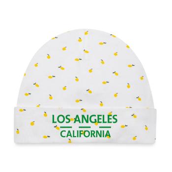 Los Angeles, Kalifornien - Baby Premium Organic Mütze - Weiß/Zitronengelb - Vorne