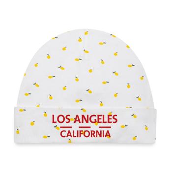 Los Angeles, Kalifornien - Baby Premium Organic Mütze - Weiß/Zitronengelb - Vorne