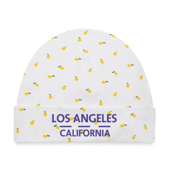 Los Angeles, Kalifornien - Baby Premium Organic Mütze - Weiß/Zitronengelb - Vorne