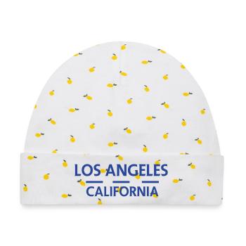 Los Angeles, Kalifornien - Baby Premium Organic Mütze - Weiß/Zitronengelb - Vorne