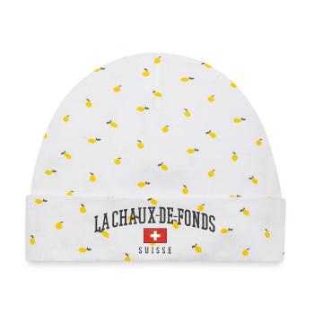 La Chaux-de-Fonds Swiss Emblem - Baby Premium Organic Mütze - Weiß/Zitronengelb - Vorne