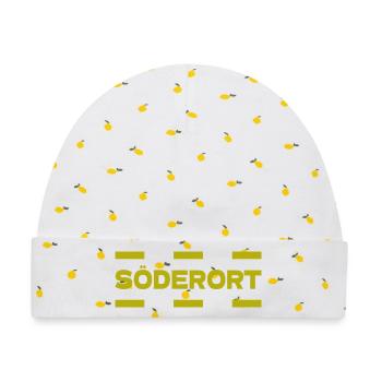 Söderort - Stockholm - Baby Premium Organic Mütze - Weiß/Zitronengelb - Vorne