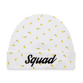 Squad - Baby Premium Organic Mütze - Weiß/Zitronengelb - Vorne