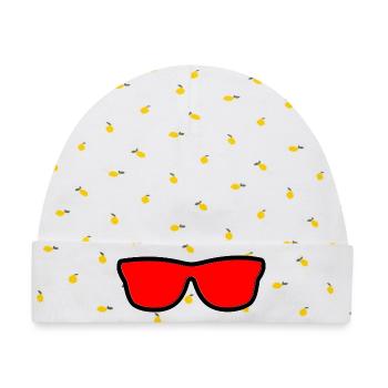 Sonnenbrille - Baby Premium Organic Mütze - Weiß/Zitronengelb - Vorne