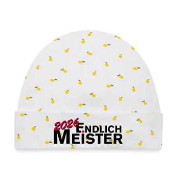 Endlich Meister 2026 Meisterschaft - Baby Premium Organic Mütze - Weiß/Zitronengelb - Vorne