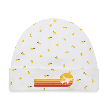 Flugzeug Pilot Retro Luftfahrt Flugverkehr Flieger - Baby Premium Organic Mütze - Weiß/Zitronengelb - Vorne