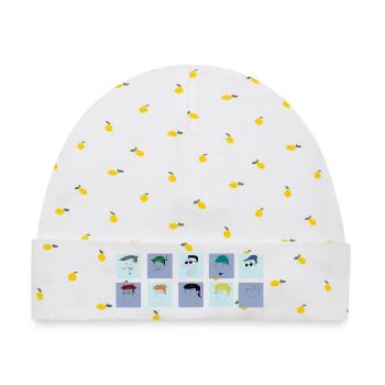 Sammlung von selbstgefälligen Männern - Baby Premium Organic Mütze - Weiß/Zitronengelb - Vorne