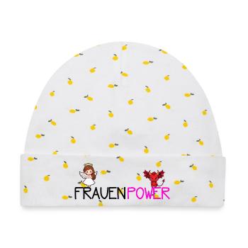 Frauenpower - Baby Premium Organic Mütze - Weiß/Zitronengelb - Vorne