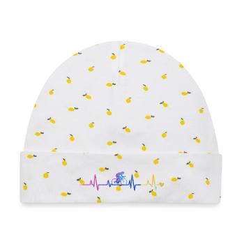 Herzschlag-Radfahrer Gradient - Baby Premium Organic Mütze - Weiß/Zitronengelb - Vorne