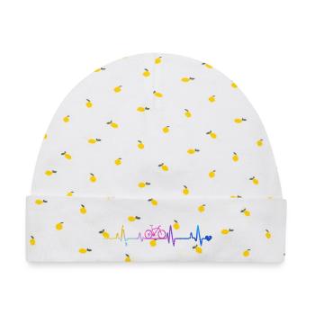 Herzschlag Radfahrer Gradient - Baby Premium Organic Mütze - Weiß/Zitronengelb - Vorne