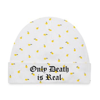 Nur der Tod ist real - Baby Premium Organic Mütze - Weiß/Zitronengelb - Vorne