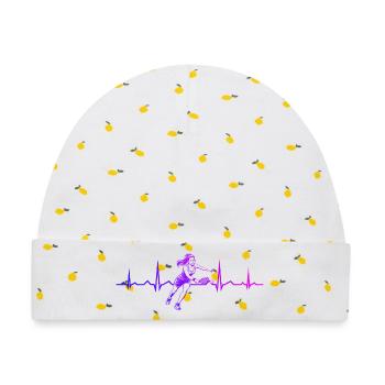 Pickleball Coach Geschenk für Pickleballspiel Fans - Baby Premium Organic Mütze - Weiß/Zitronengelb - Vorne