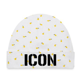 Icon - Baby Premium Organic Mütze - Weiß/Zitronengelb - Vorne