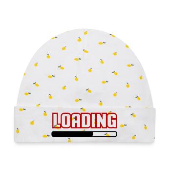 loading - Baby Premium Organic Mütze - Weiß/Zitronengelb - Vorne
