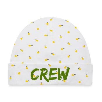 crew- - Baby Premium Organic Mütze - Weiß/Zitronengelb - Vorne