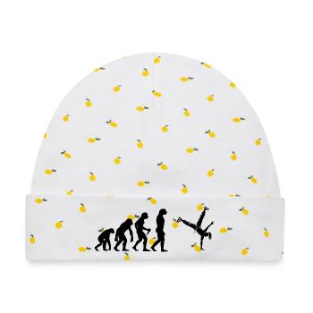 Geschenkidee für eine Dance-Fanin mit Hip-Hop-Tanz - Baby Premium Organic Mütze - Weiß/Zitronengelb - Vorne