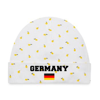 Germany Deutchland - Baby Premium Organic Mütze - Weiß/Zitronengelb - Vorne