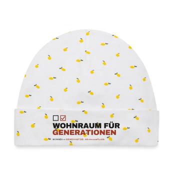 WOHNRAUM FÜR GENERATIONEN — Gemeinnützig - Baby Premium Organic Mütze - Weiß/Zitronengelb - Vorne