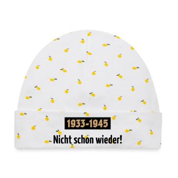 1933-1945 – Nicht Schon Wieder! (POS 2C) - Baby Premium Organic Mütze - Weiß/Zitronengelb - Vorne