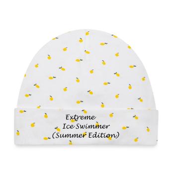 Extreme Swimmer (Sommerausgabe) - Baby Premium Organic Mütze - Weiß/Zitronengelb - Vorne