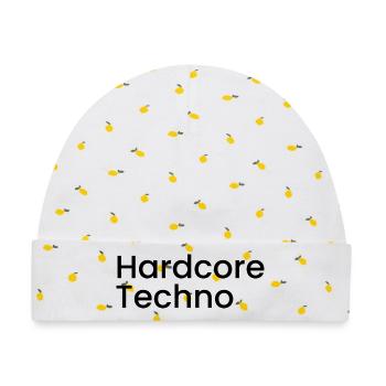 Hardcore-Techno - Baby Premium Organic Mütze - Weiß/Zitronengelb - Vorne