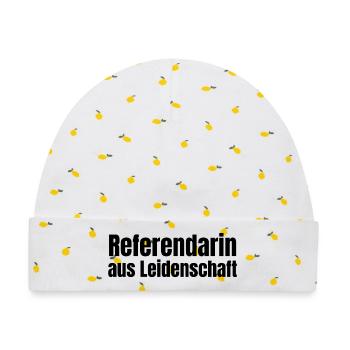 Referendarin aus Leidenschaft Lehramt Geschenk - Baby Premium Organic Mütze - Weiß/Zitronengelb - Vorne