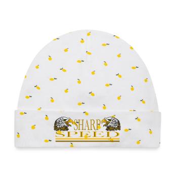 Sharp Speed – Double Eagle Racing Streetwear Desig - Baby Premium Organic Mütze - Weiß/Zitronengelb - Vorne