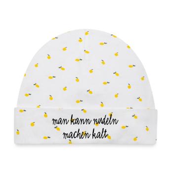 Man kann Nudeln machen kalt - Baby Premium Organic Mütze - Weiß/Zitronengelb - Vorne