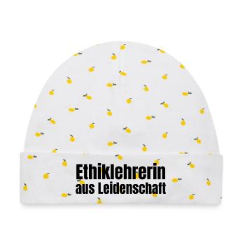 Ethiklehrerin aus Leidenschaft Ethik Geschenk - Baby Premium Organic Mütze - Weiß/Zitronengelb - Vorne