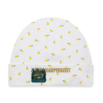 Karpfenangeln Karpfenzeit. - Baby Premium Organic Mütze - Weiß/Zitronengelb - Vorne