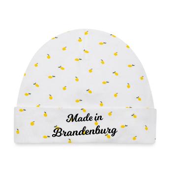 Brandenburg und Berlin - Baby Premium Organic Mütze - Weiß/Zitronengelb - Vorne