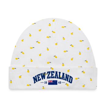 New Zealand - Neuseeland - Aotearoa - Auckland - Baby Premium Organic Mütze - Weiß/Zitronengelb - Vorne