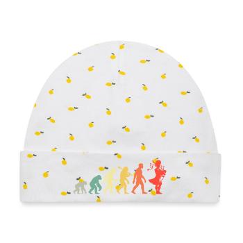 Retro Dudelsack Evolution Für Dudelsackspieler - Baby Premium Organic Mütze - Weiß/Zitronengelb - Vorne