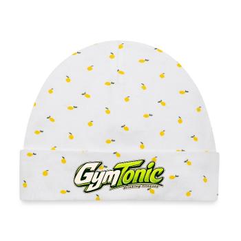 GymTonic – Trinkfitness - Baby Premium Organic Mütze - Weiß/Zitronengelb - Vorne
