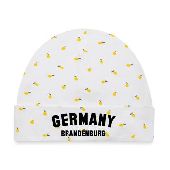 BRANDENBURG - Baby Premium Organic Mütze - Weiß/Zitronengelb - Vorne