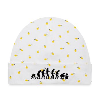 Evolution - Baby Premium Organic Mütze - Weiß/Zitronengelb - Vorne