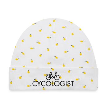 Cycologist - Baby Premium Organic Mütze - Weiß/Zitronengelb - Vorne