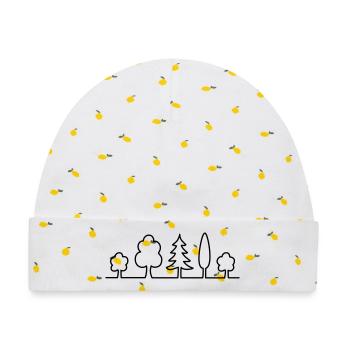 baeume natur wald - Baby Premium Organic Mütze - Weiß/Zitronengelb - Vorne