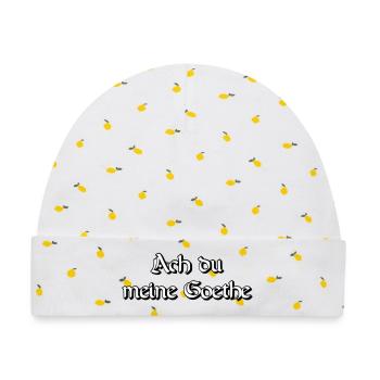 Ach du meine Goethe - Baby Premium Organic Mütze - Weiß/Zitronengelb - Vorne