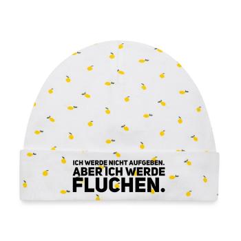 Ich werde nicht aufgeben aber ich werde Fluchen - Baby Premium Organic Mütze - Weiß/Zitronengelb - Vorne