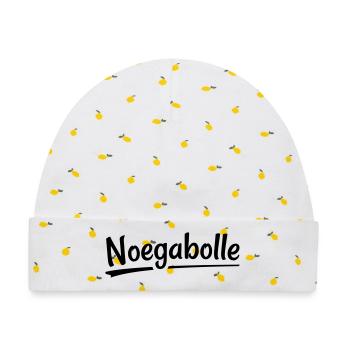 Noegabolle - Antwerpener Dialekt - Baby Premium Organic Mütze - Weiß/Zitronengelb - Vorne