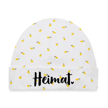 Heimat Herz - Baby Premium Organic Mütze - Weiß/Zitronengelb - Vorne